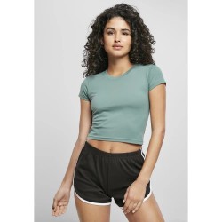 тениска,дамски,тениски,urban,classics,stretch,cropped,short,sleeve,t,shirt,green