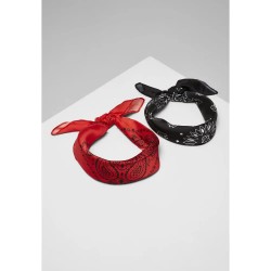 други,аксесоари,urban,classics,set,of,2,s,satin,bandana,black,red,(black)