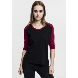 тениска,дамски,тениски,urban,classics,s,raglan,2.0,3,4,sleeve,t,shirt,black,bordeaux,(black)