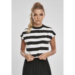 тениска,дамски,тениски,urban,classics,stripe,short,short,sleeve,t,shirt,black,(black,white)