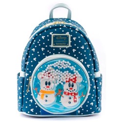 раница,раници,disney,loungefly,mickey,minnie,snowman,backpack,26,cm,blue
