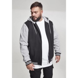 блуза,мъжки,пуловери,urban,classics,2,tone,zip,gt,sweatshirt,black,gray,(black)