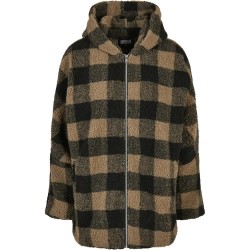 Яке Urban classics Hooded Oversized Check Sherpa Big jacket - Beige (Beige / Black) яке,дамски,якета,и,палта,urban,classics,hooded,oversized,check,sherpa,big,jacket,beige,(beige,black)