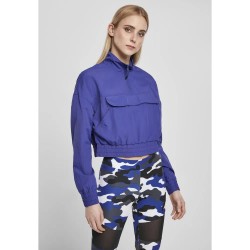 яке,дамски,якета,и,палта,urban,classics,cropped,crinkle,nylon,jacket,blue,indigo,(blue)
