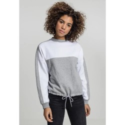 тениска,дамски,тениски,urban,classics,oversized,2,tone,stripe,crew,t,shirt,grey,(gray,white)
