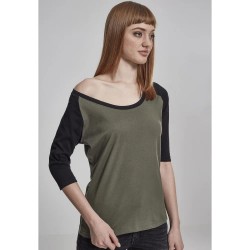 тениска,дамски,тениски,urban,classics,raglan,big,long,sleeve,t,shirt,olive,black,(green)