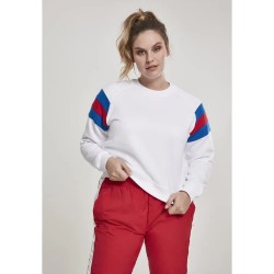 блуза,дамски,блузи,urban,classics,leeve,stripe,crew,big,sweatshirt,white,(white,blue,fluo,red,flash)