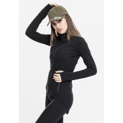 блуза,дамски,блузи,urban,classics,sweatshirt,athletic,interlo,zip,black