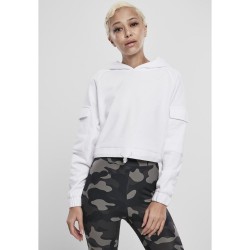 блуза,дамски,блузи,urban,classics,short,worker,hooded,sweatshirt,white