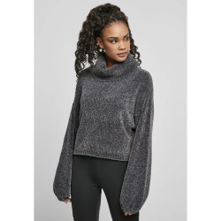 блуза,дамски,блузи,urban,classics,turtleneck,chenille,big,sweatshirt,grey,(dark,gray)
