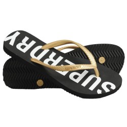 джапанки,дамски,сандали,и,чехли,superdry,code,essential,flip,flops,black,metallic,gold,(golden)