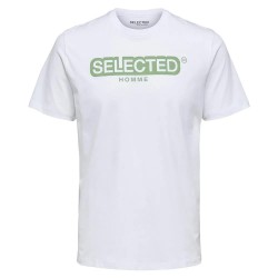 тениска,мъжки,тениски,selected,regular,daniel,short,sleeve,t,shirt,white,(bright,white,print,loden,frost,logo)