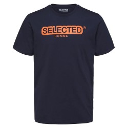тениска,мъжки,тениски,selected,regular,daniel,short,sleeve,t,shirt,navy,blazer,print,pureed,pumpin,logo,(blue)
