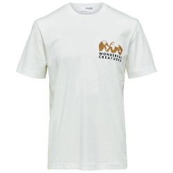 тениска,мъжки,тениски,selected,relaxed,joey,short,sleeve,t,shirt,snow,white,print,tiger,(white)