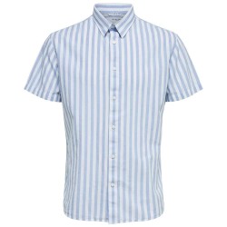 риза,с,къс,ръкав,мъжки,ризи,selected,slim,new,linen,classic,short,sleeve,shirt,allure,stripes,stripes,(blue)