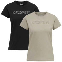 тениска,дамски,тениски,hummel,cali,cotton,short,sleeve,t,shirt,2,units,multicolor,(black,chateau,grey)