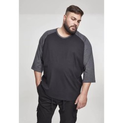 тениска,мъжки,тениски,urban,classics,contrat,3,4,leeve,raglan,gt,t,shirt,black,(black,white)