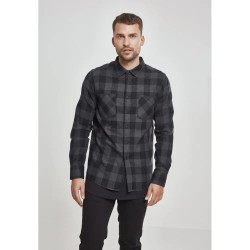 риза,с,дълъг,ръкав,мъжки,ризи,urban,classics,basic,flannel,long,sleeve,shirt,black,brown,(black)