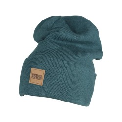 шапка,всички,шапки,urban,classics,bonnet,urban,classic,leatherpatch,long,beanie,bleu,canard,(blue)