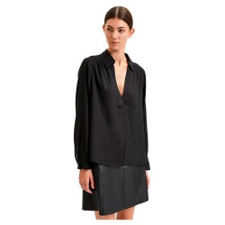 тениска,дамски,тениски,selected,lina,long,sleeve,v,neck,t,shirt,black,(black)