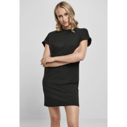 Тениска Urban classics T-Shirt Cut On short sleeve dress - Black (Black) тениска,дамски,поли,и,рокли,urban,classics,t,shirt,cut,on,short,sleeve,dress,black,(black)