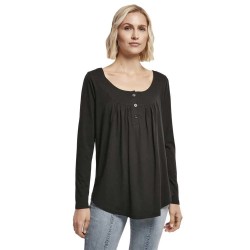 тениска,дамски,тениски,urban,classics,viscose,button,up,long,sleeve,t,shirt,black,(black)