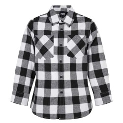 карирана,риза,детски,ризи,urban,classics,checked,flanell,long,sleeve,shirt,white,(black,white)