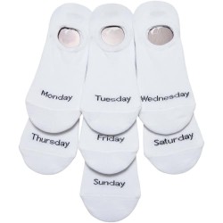 чорапи,дамски,чорапи,urban,classics,invisible,weekly,short,socks,7,pairs,white,(white)