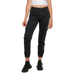 дънки,дамски,панталони,urban,classics,organic,stretch,cargo,high,waist,jeans,black