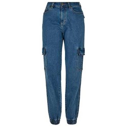 дънки,дамски,панталони,urban,classics,organic,stretch,cargo,high,waist,jeans,clear,blue,washed,(blue)