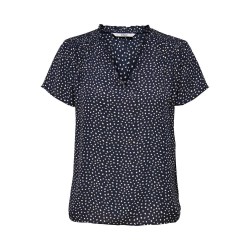 тениска,дамски,тениски,only,onlsonja,life,short,sleeve,v,neck,t,shirt,blue,(bleu,marine,blanc)