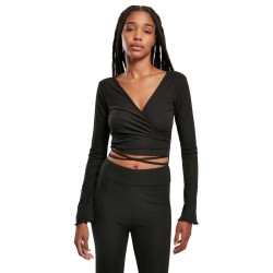 блуза,дамски,блузи,urban,classics,wrapped,sweatshirt,black