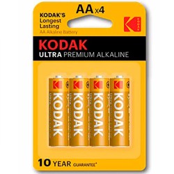 батерии,kodak,ultra,aa,lr6,alkaline,battery,4,units,yellow,(brown)