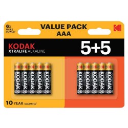 батерии,kodak,xtralife,aaa,lr3,alkaline,battery,10,units,black,(black,brown)
