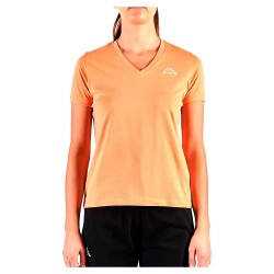тениска,дамски,тениски,kappa,logo,cabou,short,sleeve,v,neck,t,shirt,orange,(orange,peach)