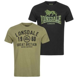 тениска,мъжки,тениски,lonsdale,bangor,short,sleeve,t,shirt,2,units,multicolor,(black,olive)