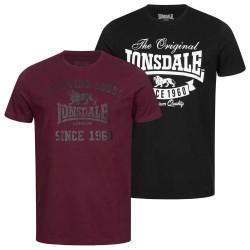 тениска,мъжки,тениски,lonsdale,torbay,short,sleeve,t,shirt,2,units,multicolor,(black,oxblood)