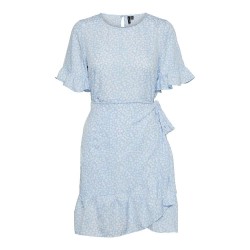 рокля,дамски,поли,и,рокли,vero,moda,henna,2,4,short,sleeve,short,dress,pink,(blue,bell,aop,mini,henna,vic)