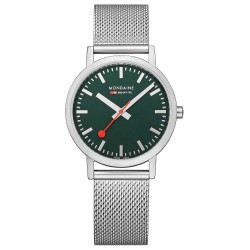 часовник,часовници,mondaine,classic,36,mm,woman,watch,grey,(park,green,st.,steel,brushed,stainlees,steel,mesh)