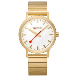 часовник,часовници,mondaine,classic,40,mm,watch,silver,st.,steel,brushed,ip,gold,plated,(golden)