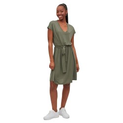 рокля,дамски,поли,и,рокли,vila,modala,belt,short,sleeve,dress,green,(four,leaf,clover)