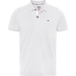 дънки,мъжки,блузи,с,яка,tommy,jeans,slim,placket,short,sleeve,polo,white