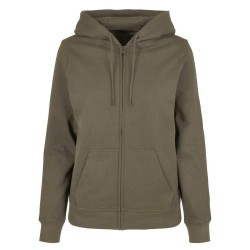 блуза,дамски,блузи,build,your,brand,basic,full,zip,sweatshirt,olive,(green)