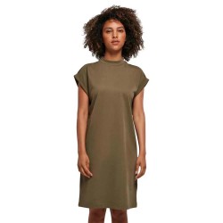 рокля,дамски,поли,и,рокли,build,your,brand,extended,short,sleeve,short,dress,olive,(green)