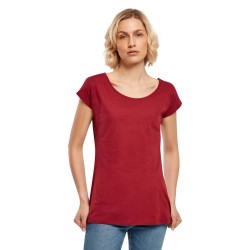 тениска,дамски,тениски,build,your,brand,wide,neck,short,sleeve,t,shirt,burgundy,(red)