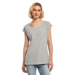 тениска,дамски,тениски,build,your,brand,wide,neck,short,sleeve,t,shirt,heather,grey,(grey)