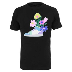 тениска,дамски,тениски,mister,tee,flower,sneaker,short,sleeve,t,shirt,black,(black)