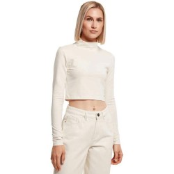 тениска,дамски,тениски,urban,classics,organic,cropped,long,sleeve,high,neck,t,shirt,white,sand,(beige)