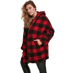 яке,дамски,якета,и,палта,urban,classics,oversized,check,jacket,red,(fire,red,black)