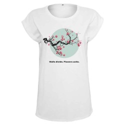 тениска,дамски,тениски,mister,tee,flowers,unite,short,sleeve,t,shirt,white,(white)